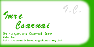 imre csarnai business card